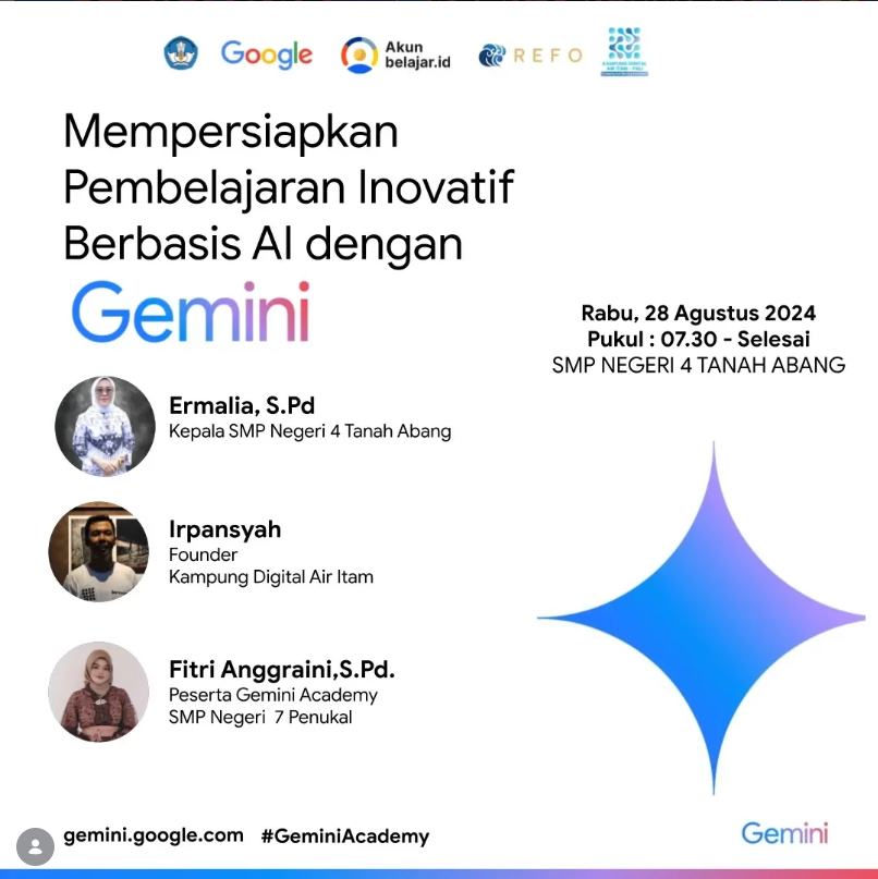 Gerakan Guru Go Digital Batch 2 "Mempersiapkan Pembelajaran Inovatif Berbasis AI"