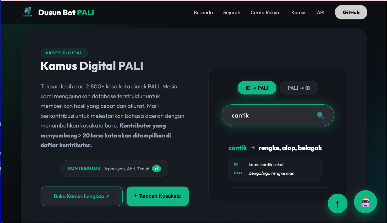 Dusun Bot PALI : Kamus Digital Bahasa PALI
